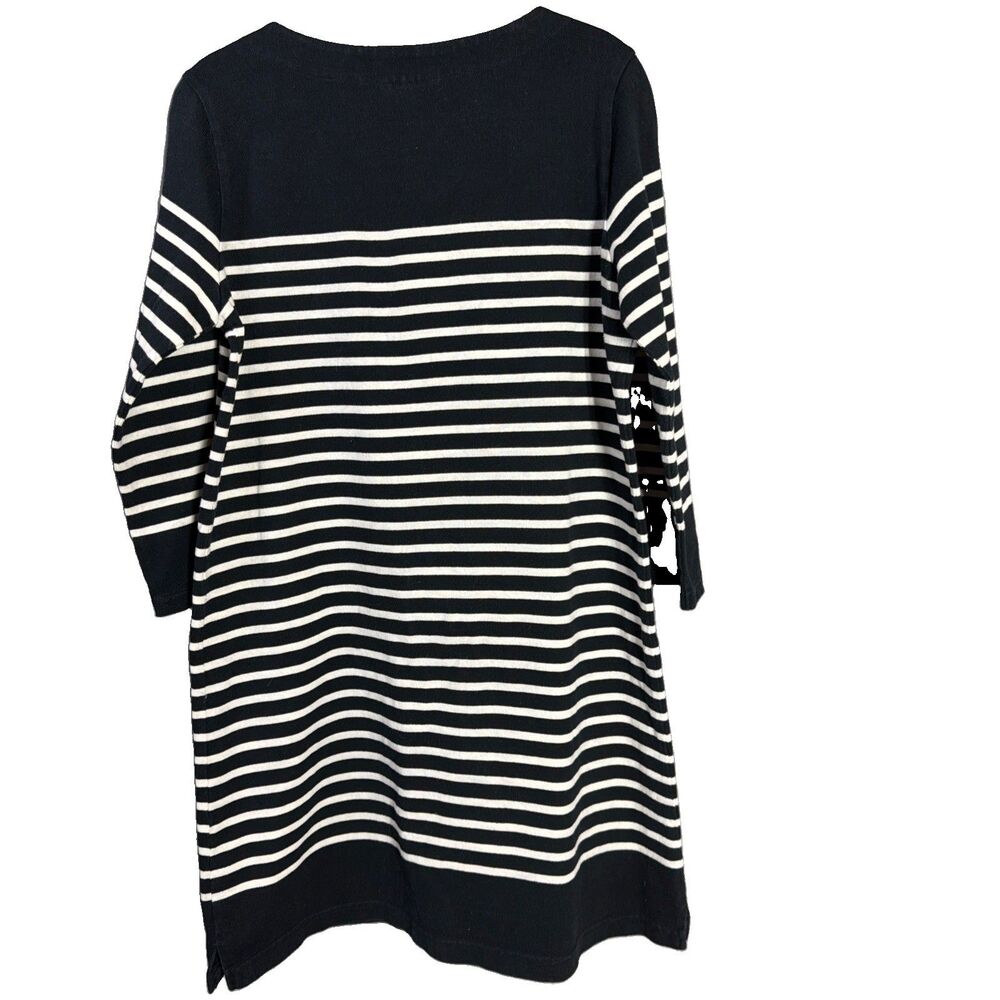 Anthropologie Allihop Dress Size Medium Blue and White Striped Boho Career - Picture 11 of 12